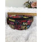 Black Fanny Pack Colorful Graffiti Print Matching Adjustable Strap Zip Closure Photo 5