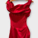 House Of CB NWT Lulu Corset One-Shoulder Satin Midi Dress Size Small Photo 4