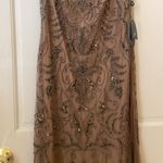 Adrianna Papell ADRIANNA PAPPEL 091880660 Nude Buff Beaded Overlay Cap Sleeveless Lined Maxi Dress $300 NWT 10 Photo 3