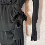 Tart  Isono Poly Silk Wrap Mini Dress Long Sleeve Elegant Black Medium NWT Photo 7