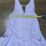 Free People  Smooth Sailing Dress Gauzy Beach 100% Linen Lilac- Size Medium Photo 3