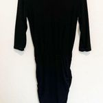 Sundry Ruched Blouson 3/4 Sleeve Stretch Bodycon Mini Dress Black Size 0 / XS Photo 0