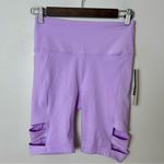 Nanette Lepore Play Bike Shorts Small Purple Orchid Bloom Cutout Activewear Photo 3