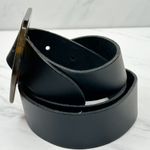 Womens Black Belt Small (S) Tortoiseshell Geometric Buckle Statement ✨ Photo 2
