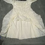 Windsor Flirty Babydoll Dress SmalI Ivory Square Neck Sexy Tiered Ruffle Hem NWT Photo 9