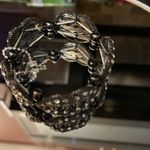 New Black Lips encrusted with rhinestones stretch Bracelet Goth Photo 1