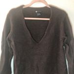 carole little Sweater Brown V Neck Wool Blend Sweater Sz L GUC Photo 3