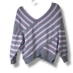 Free People We The Free Gray Purple Crossroads Pullover Off-the-Shoulder Sweater Photo 8