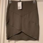 H&M Olive green ribbed bodycon skirt Photo 0