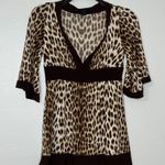 Xxi Animal Print Y2K 3/4 Length Sleeve Top Size Small Photo 0