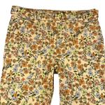 LOFT Summer Floral Daisies Belted Wide Leg Whimsical Jeans Pants Size 12 Orange Photo 1