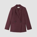 Everlane The Drapey Blazer Burgundy Maroon Size 4 Photo 3