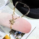 18K Gold Plated Layered Metal Sequins Stat Pendant Choker Necklace for Women Photo 0