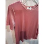 Old Navy  Velvet Top Rose Pink XL Plus Short Sleeve Scalloped Hem Photo 1