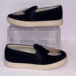 Soludos Navy Blue Velour/Velvet Llama Slip On Loafers Shoes Women's Size 7 Photo 1
