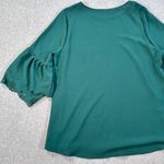 Ces Femme Green Bell Sleeve Blouse Women's Large Cutout Floral Detail Top Photo 8