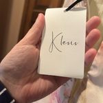 NWT Klesis Floral Tube Dress Size Large organza ruffle on side Mini Strapless Photo 6