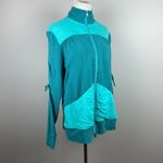 Neon Buddha Jacket L Womens Zip Up Lightweight Ruched Tie Sleeve Large Photo 1