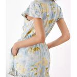 American Eagle Yellow Blue Floral Tie Front Short Sleeve Romper Photo 1