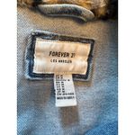 Forever 21  Denim Jacket Cheetah Fur Hood Size Medium Photo 2