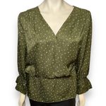 BLANK NYC Oat New York | Long Sleeve Dark Olive Green Print Blouse Photo 9
