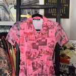 Urban Outfitters  Pink Music Festival Print Newspaper Mini Dress Womens XS EUC Photo 1