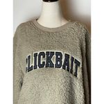 ClickBait David Dobrik Tan Sherpa Fleece Teddy Bear Fuzzy Crewneck Sweatshirt S Photo 4