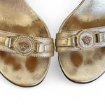 Versace Authentic y2k 2000's vtg. Gold‎ Logo  Strappy heels size 6/36. Photo 4