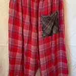 Free People  Red Plaid Pajama Balloon Pants Bottoms S Photo 1