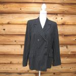 Piazza Sempione Vintage Stretch Wool Pinstripe Double Breasted Jacket Blazer L Photo 2