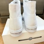 Calvin Klein  Bailee White Canvas Sneaker Wedge High Platform Womens Size 10 Photo 2