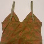 ZARA Cut Out Peek-a-Boo Floral Jacquard Bodysuit Top Orange & Green Size Medium Photo 13