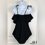 Albion Fit The Wave Black Ruffle Cold Shoulder Swimsuit Size XL EUC #5946 Photo 1