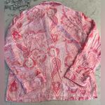 Women's Lauren Ralph Lauren black label pink embroidered paisley pajama top PM Size undefined Photo 2