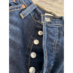 Levi's Levi Strauss Denim Jeans Ribcage Straight Ankle‎ size 27 Button Fly Distressed Photo 3