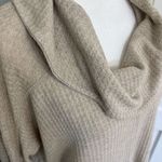 Lucky Brand Women's Large  Cowl Neck Thermal Sweater Long Sleeve Top Beige Photo 1