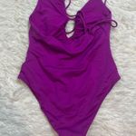 ZARA ruched magenta swimsuit Photo 5