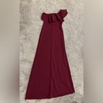 Lulus Lulu‘s maroon/red one shoulder dress Photo 4