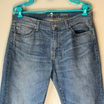 7 For All Mankind  Light Wash Skinny Straight Leg Jean Size 33 Photo 5