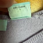 Gene Meyer Cashmere Sweater Womens Large Purple Crewneck Short Sleeve Classic L Photo 4