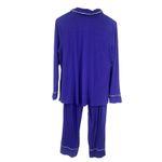 Soma  L Cool Nights Long-Sleeve Notch Collar Pajama Top & Bottom Pants Sleepwear Photo 4