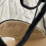 Sedette Sandal Co. Black Canvas & Wood Platform Wedge Retro Sandals Size 9.5 Photo 4