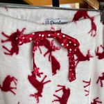 Dearfoams  Red and White Reindeer Fleece Pajama Pants Size Large Photo 2