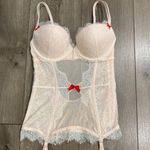 Victoria's Secret Victoria’s Secret Peach Lace Push Up Garter Corset Slip Size 34C Photo 3