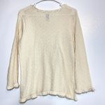 Clare Icelandic Design Sweater Pullover Embellished Collar Cotton Knit Cream M Size M Photo 3