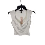 AQUA ‎ Bloomingdales White Bustier Tank Top Sleeveless Fitted XS Photo 3