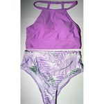 bikini set swimsuit SZ Large Purple Palms Photo 3