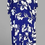 Lands' End Lands’ End Plus Size Blue & White Floral Midi Dress 3X (24W-26W) Photo 0