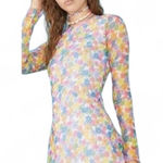 DELIAS Flower Power 90s Mesh Mini Dress size XS Pink Photo 1