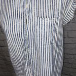 American Eagle washed stripe short sleeve button down collar shirt sz S women Photo 1